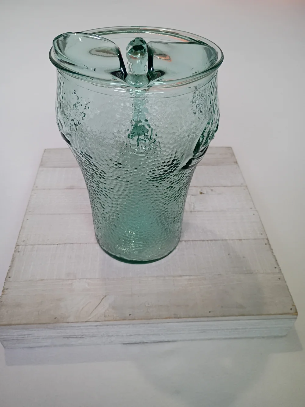 vintage green pebbled glass Coca-Cola pitcher 64 Ounces